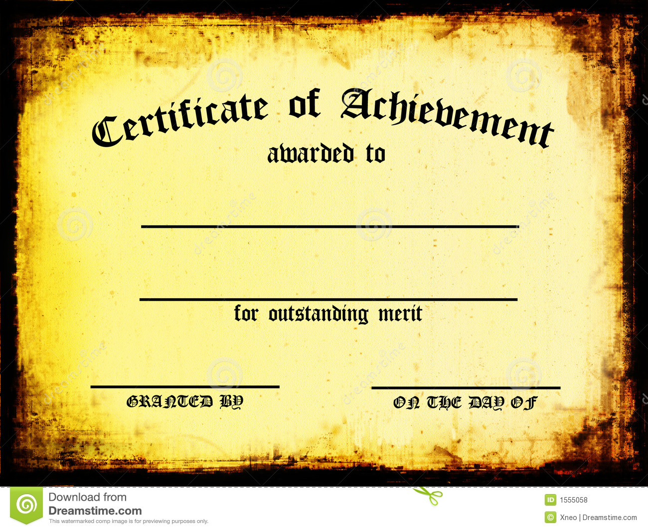 Certificate Of Achievement Royalty Free Stock Photos   Image  1555058
