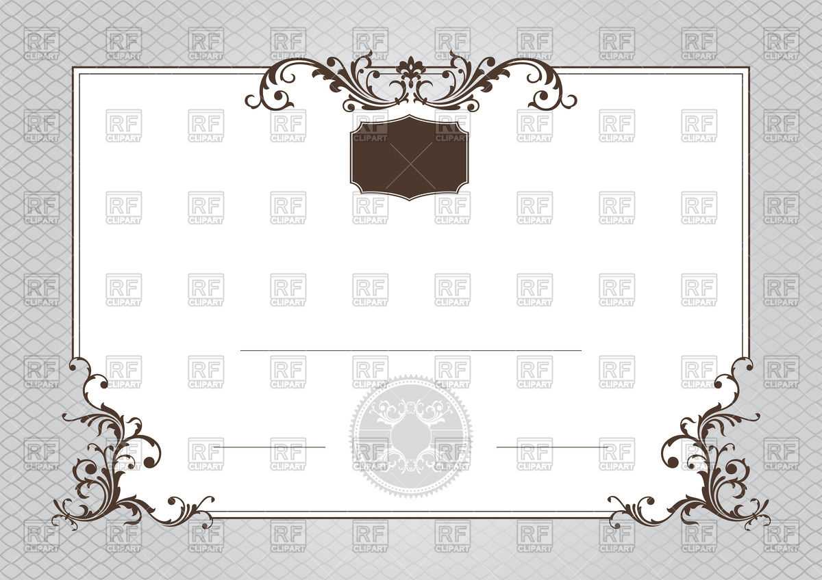Certificate Of Achievement Template With Vintage Floral Vignettes