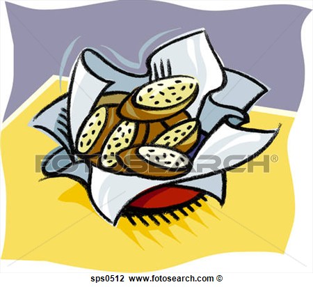 Clip Art   A Basket Of Garlic Bread  Fotosearch   Search Clipart    