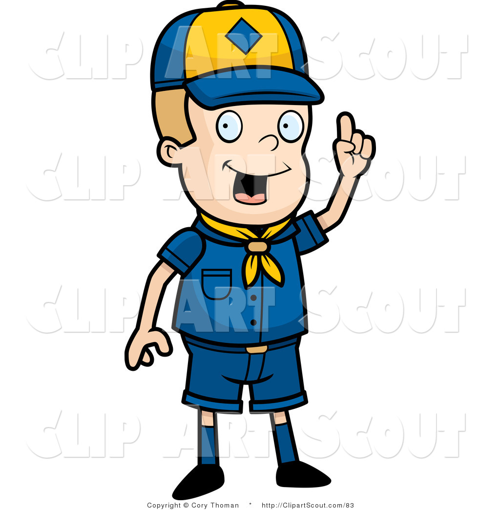 Clipart Of A Cub Scout Boy In Blue With An Idea By Cory Thoman    83
