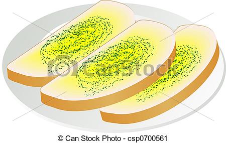 Clipart Of Garlic Bread   Illustration Of Two Slices Of Garlic Bread