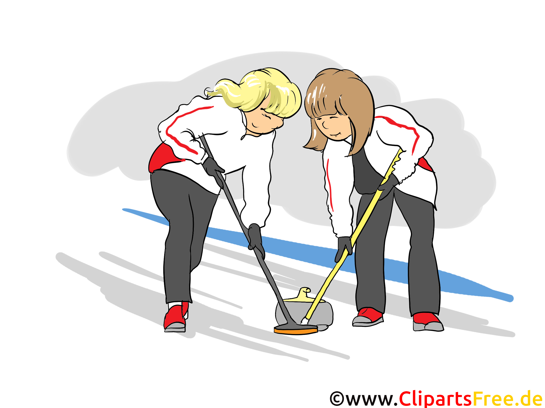 Curling Clipart Bild Cartoon Comic Illustration