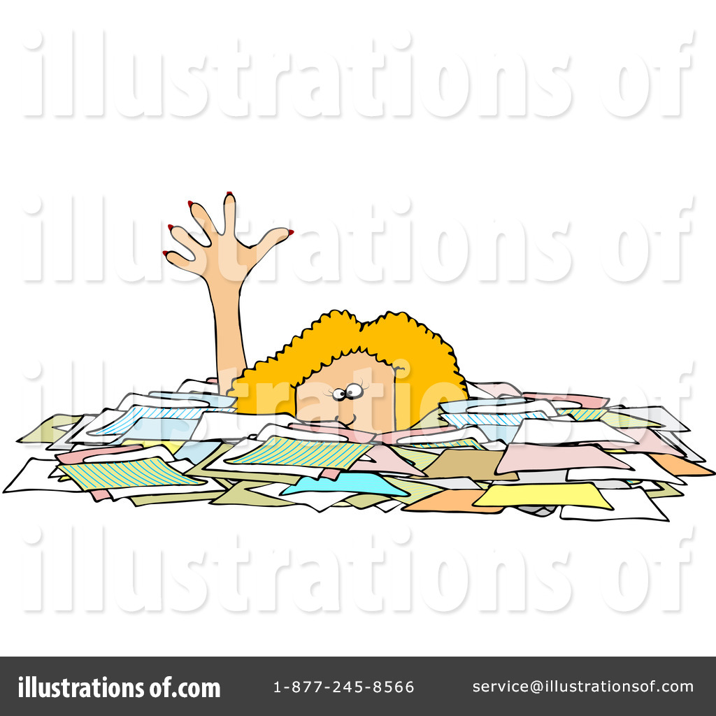 Drowning In Paperwork Clipart More Clip Art Illustrations Of