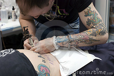 Editorial Photo  Tattoo Artist At Work At Saint Petersburg Tattoo F