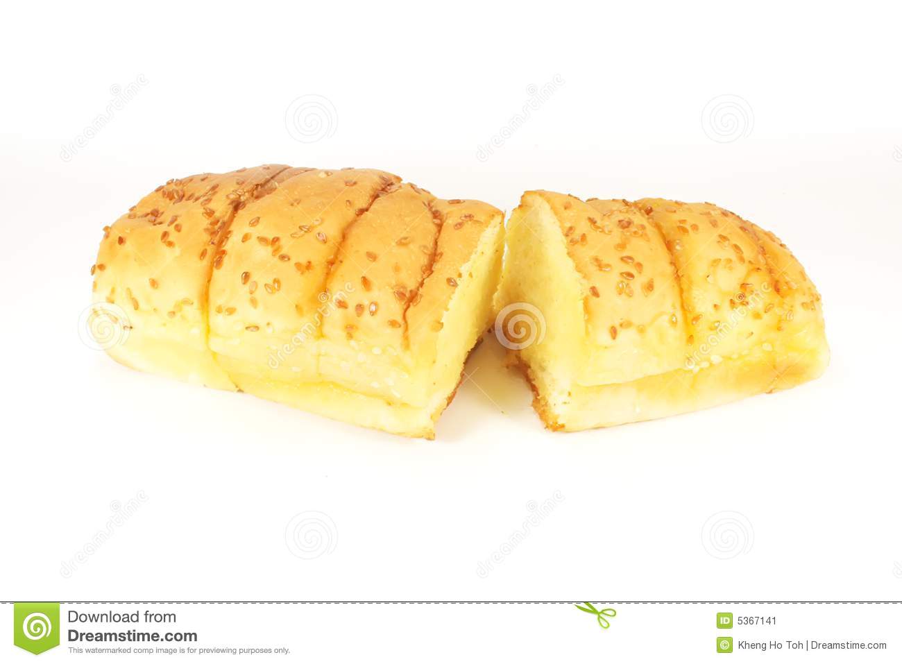 Garlic Bread Isolated On A White Background