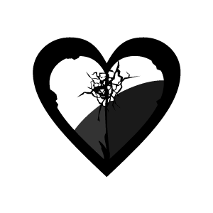 Graphic Design Of Heart Clipart   Black Smashed Mirror Heart With