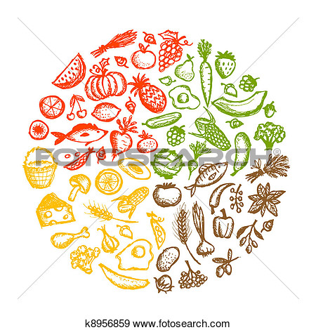 Healthy Food Background Sketch For Your Design View Large Clip Art    
