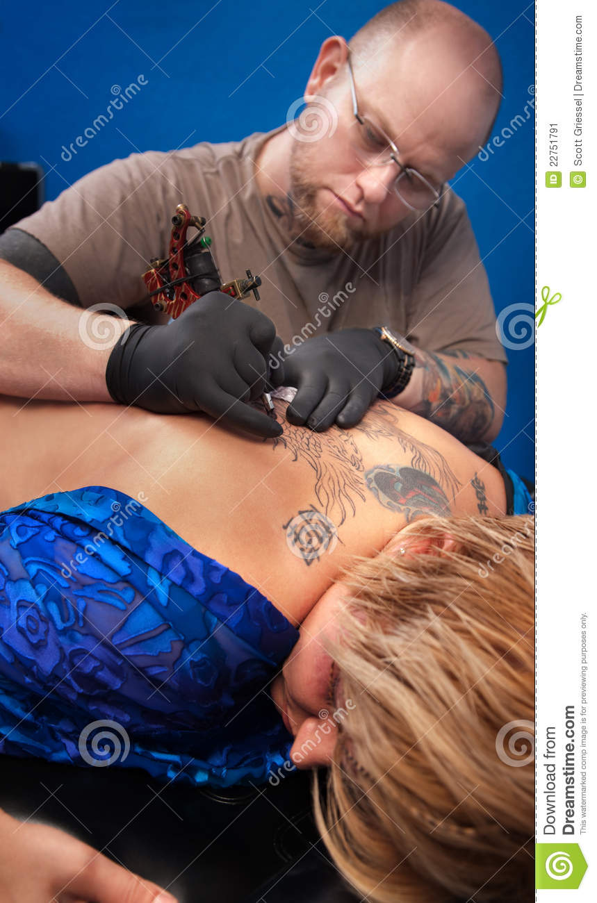 More Similar Stock Images Of   Tattoo Artist At Work  