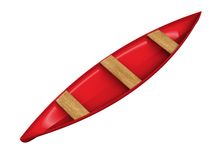 Red Canoe Isolated On A White Back Ground Stock Photography