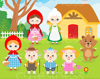 Red Riding Hood Clipart Li Ttle Red Clipart Three Little Pig Clipart