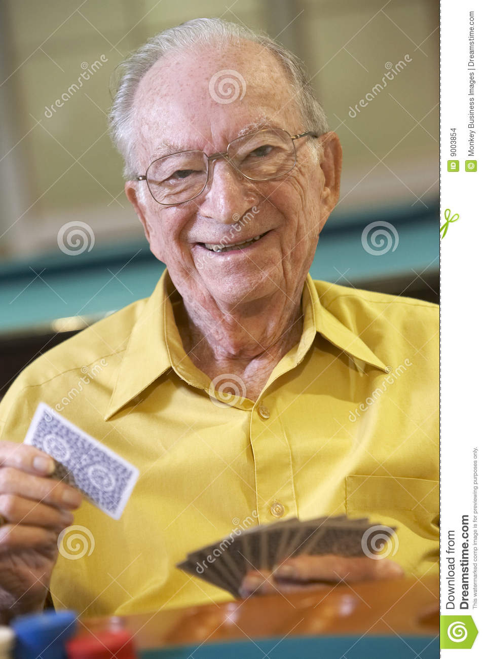 Senior Man Playing Bridge Stock Images   Image  9003854