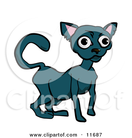 11687 Russian Blue Cat Clipart Illustration Jpg