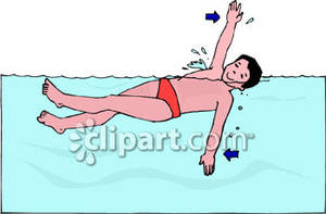 Boy Swimming The Backstroke   Royalty Free Clipart Picture