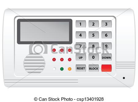Clip Art Of Home Security System   Security System Control Panel With    