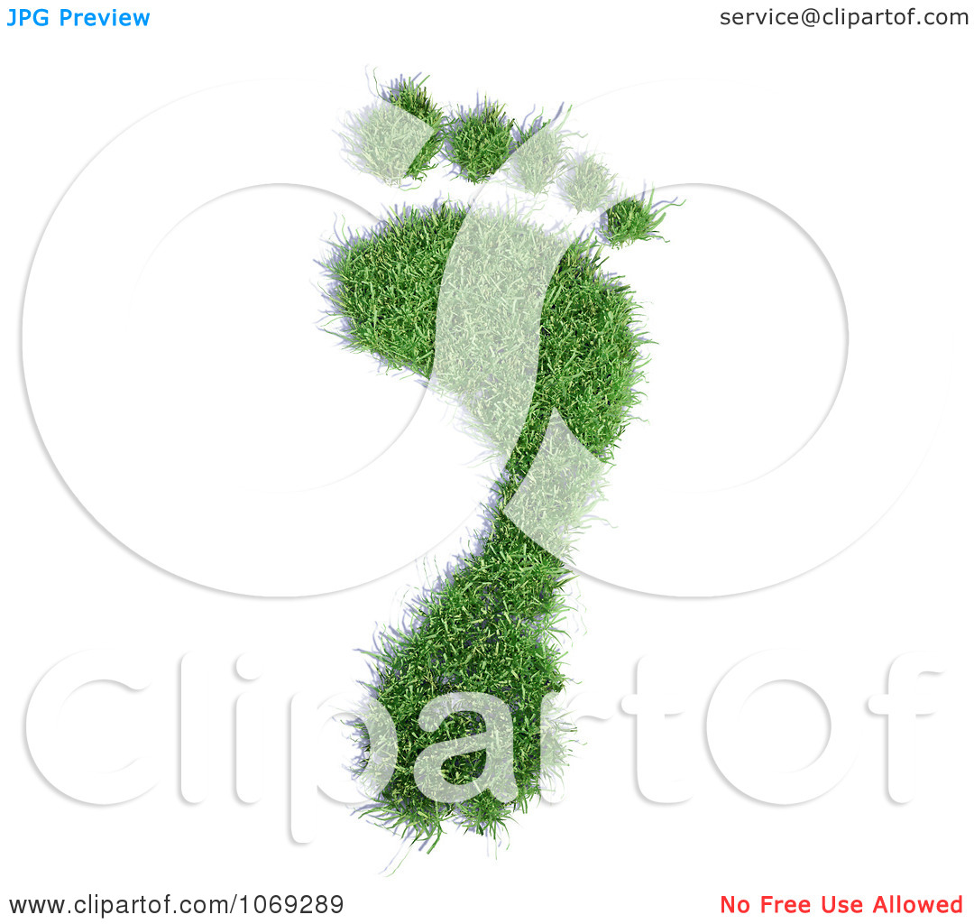 Clipart 3d Grassy Footprint   Royalty Free Cgi Illustration By Mopic