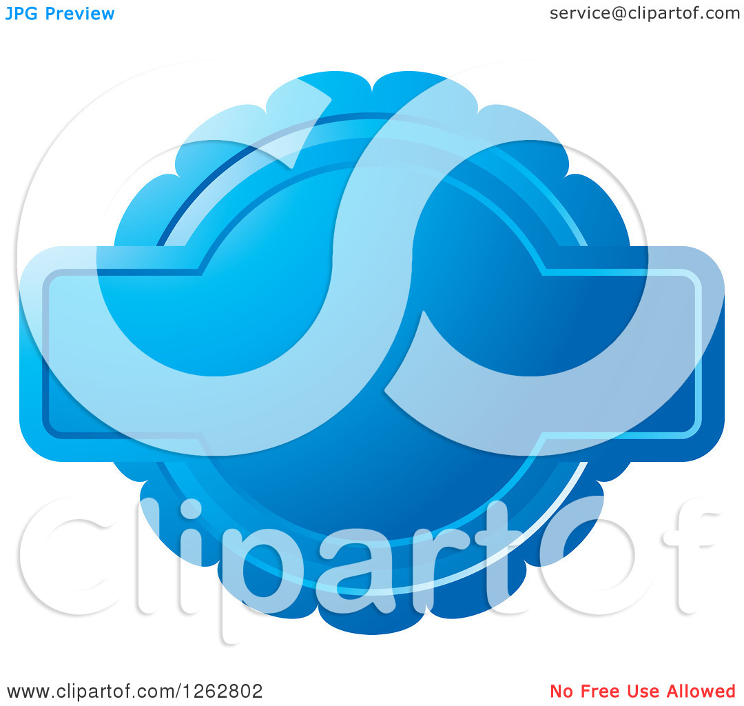 Clipart Of A Doily Like Blue Tag Label With Text Space   Royalty Free