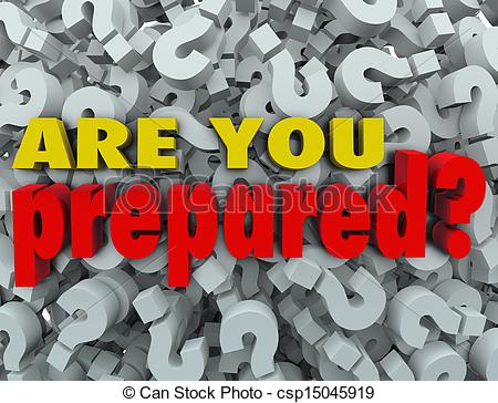 Clipart Of Are You Prepared Question Ready Evaluation Assessment   The