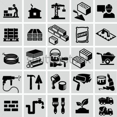       Construction Building Materials Construction Equipment Icons