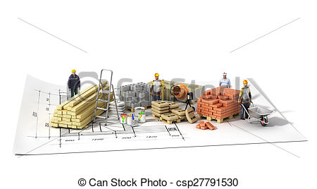 Construction Materials On The Wtite Background    Csp27791530