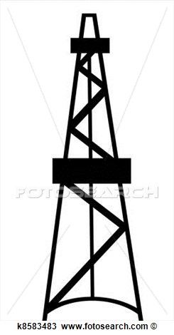 Drawing Of Oil And Gas Derrick K8583483   Search Clipart Illustration
