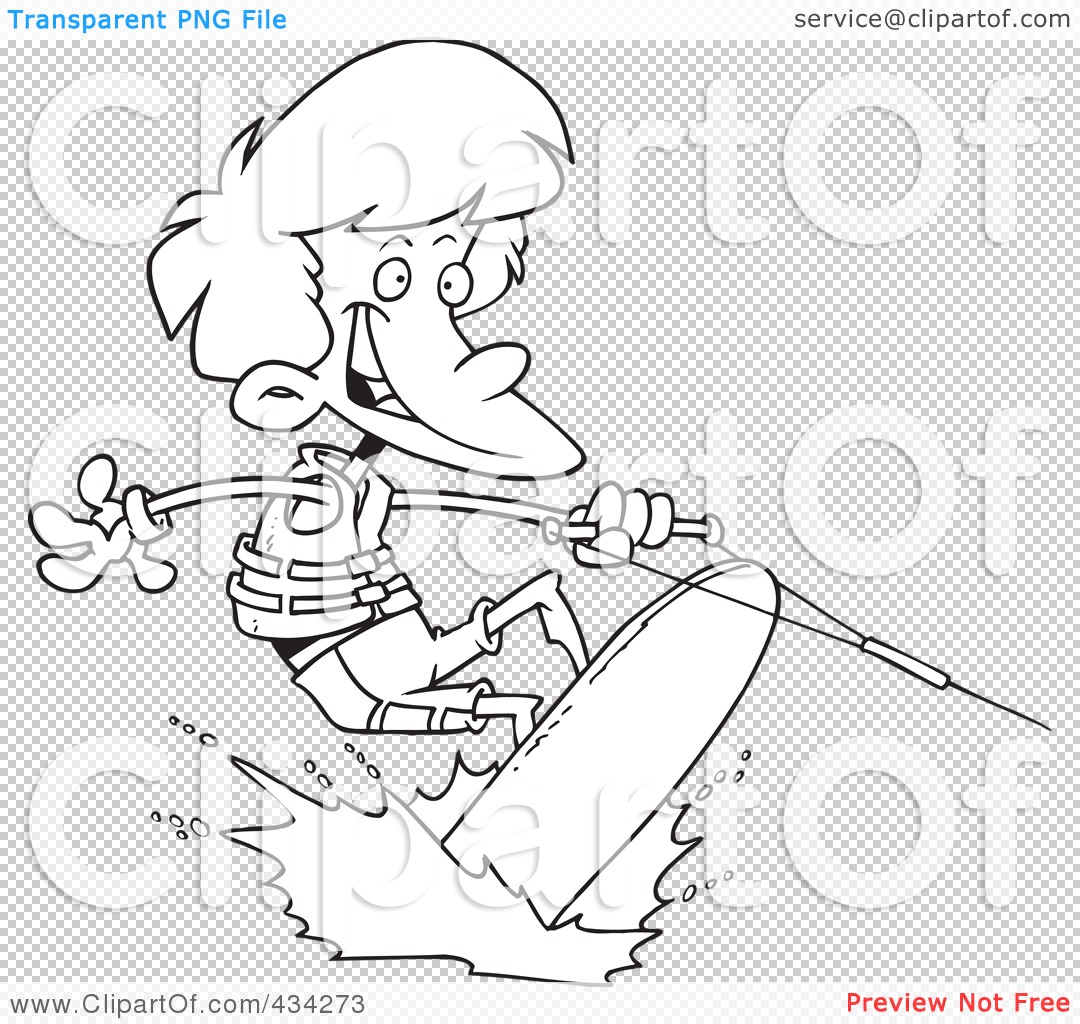 Free  Rf  Clipart Illustration Of A Line Art Design Of A Cartoon Boy