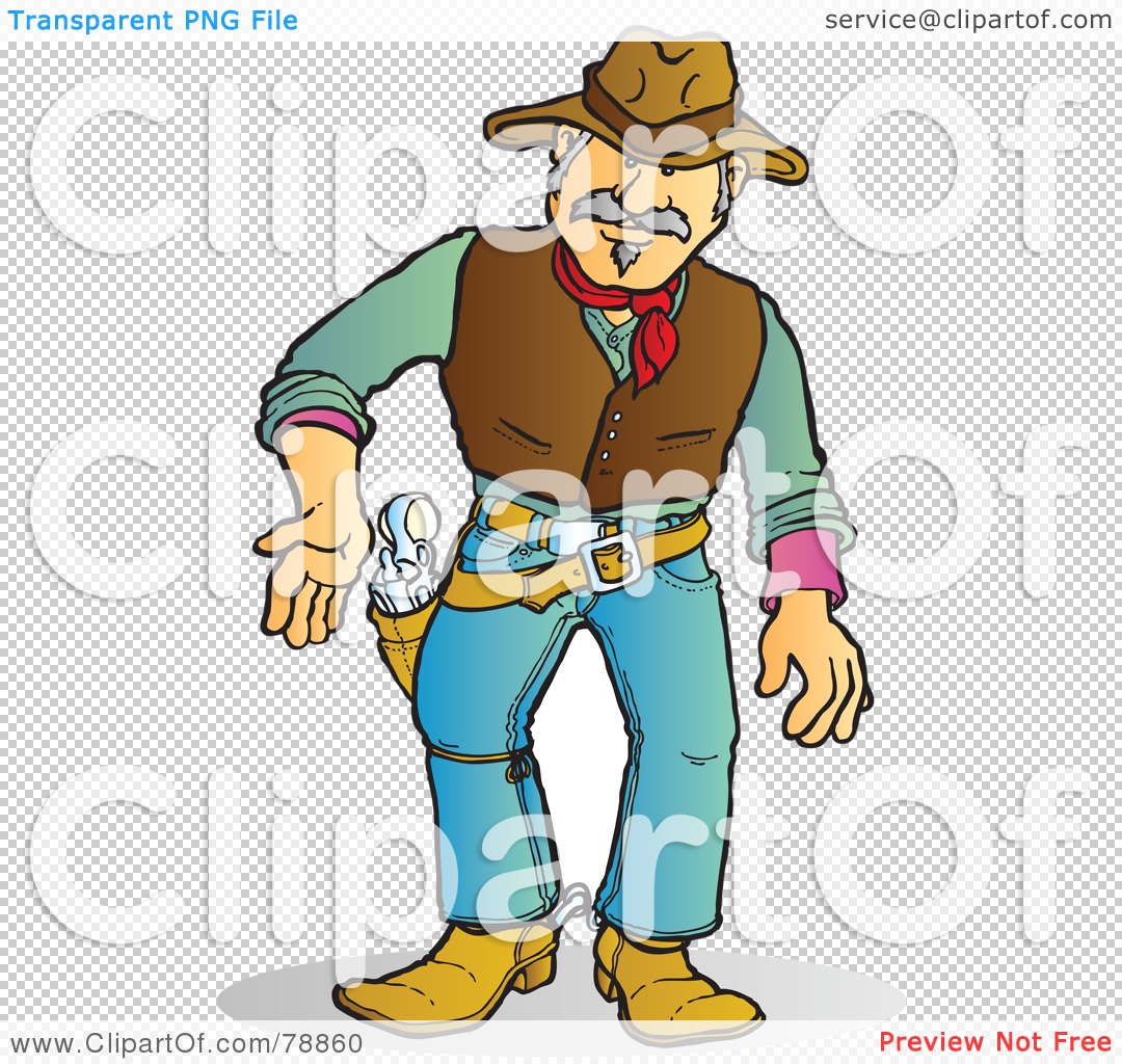 Free  Rf  Clipart Illustration Of A Western Cowboy Man Prepared