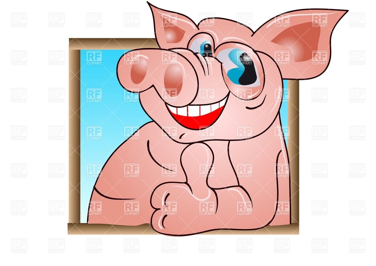 Funny Pig With Thumb Up Download Royalty Free Vector Clipart  Eps 
