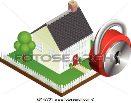 Home Security System Concept View Large Clip Art Graphic