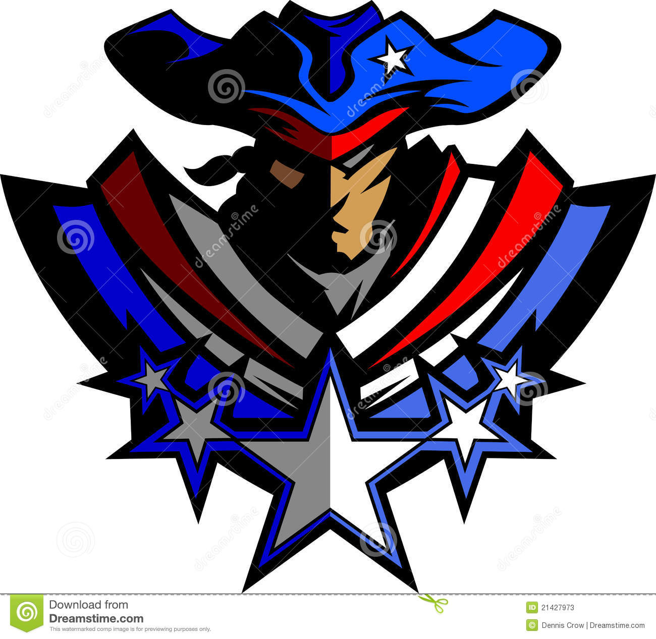 Patriot Mascot With Stars And Hat Vector Graphic Stock Photos   Image    