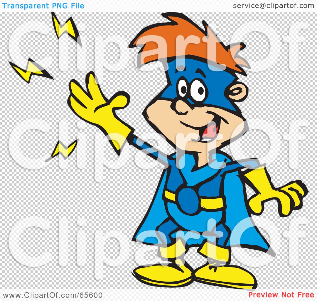 Royalty Free  Rf  Clipart Illustration Of A Super Hero Boy Waving By