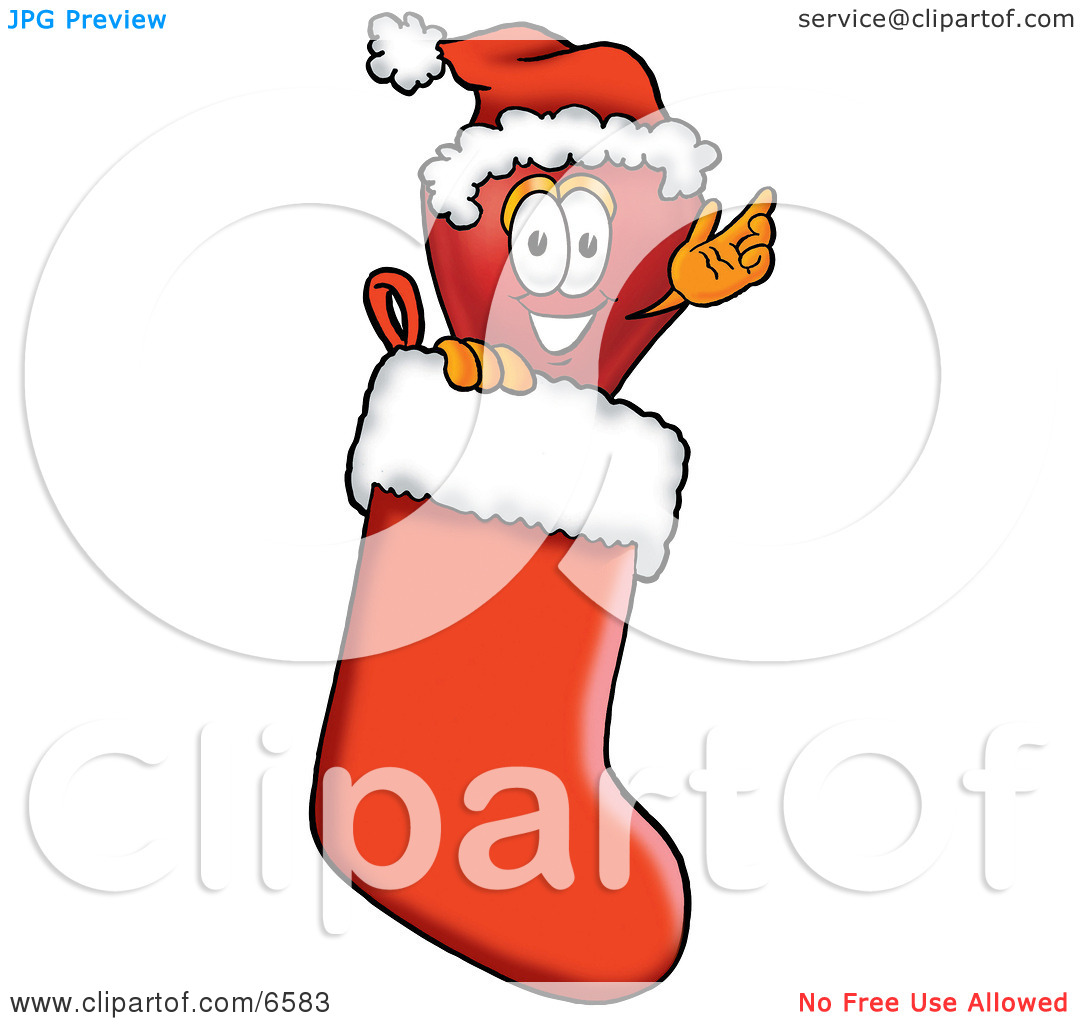 Santa Hat Inside A Red Christmas Stocking Clipart Picture By Toons4biz