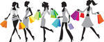 Shopping Girls Silhouettes Shopping Girls Silhouettes Shopping Girls