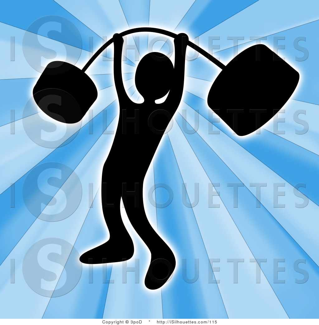 Silhouette Clipart Of A Strong Black Silhouetted Man Holding Heavy And