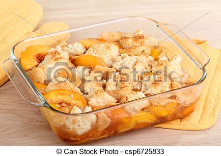 Stock Photos Of Peach Cobbler   Peach Cobbler Dessert In A Baking Dish