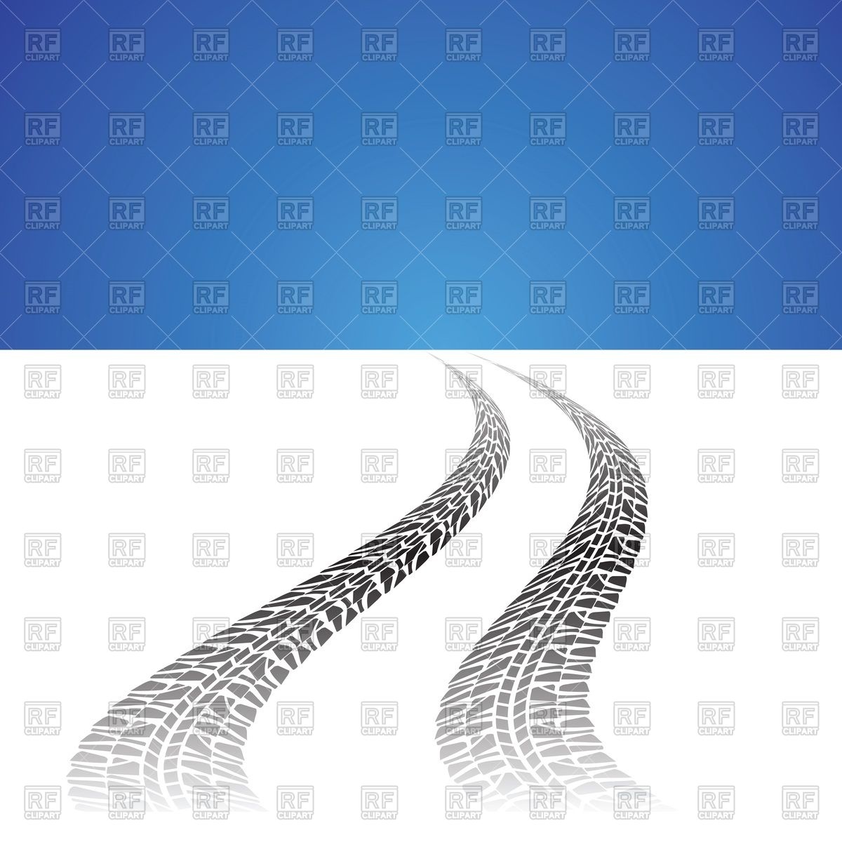 Tire Tracks On White And Blue Background Download Royalty Free Vector    