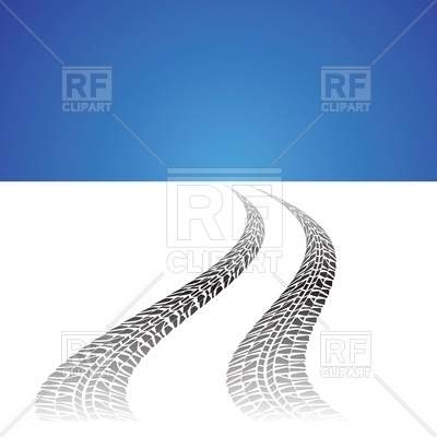 Tire Tracks On White And Blue Background Download Royalty Free Vector    