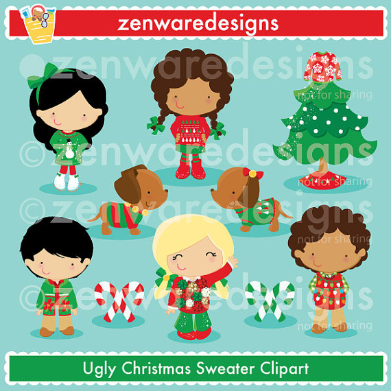 Ugly Christmas Sweater Clipart By Zenwaredesigns On Etsy