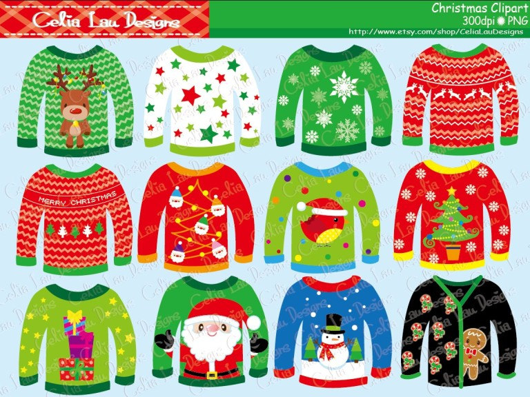Ugly Christmas Sweaters Clipart For Personal By Celialaudesigns