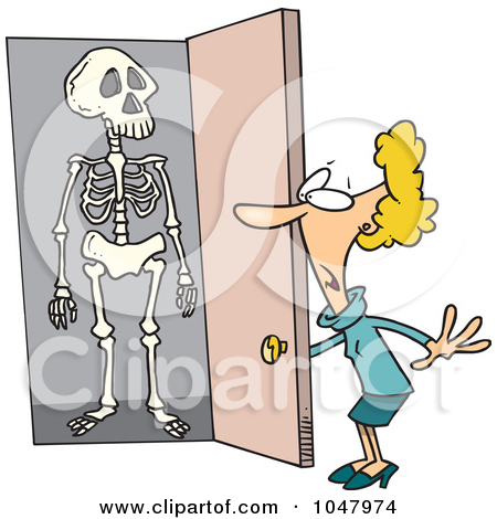 Clip Art Illustration Of A Cartoon Skeleton In A Woman S Closet By Ron