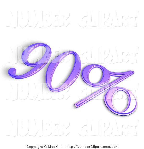 Clip Art Of A Purple 3d 90 Percent Off Or Interest Sign On White By    