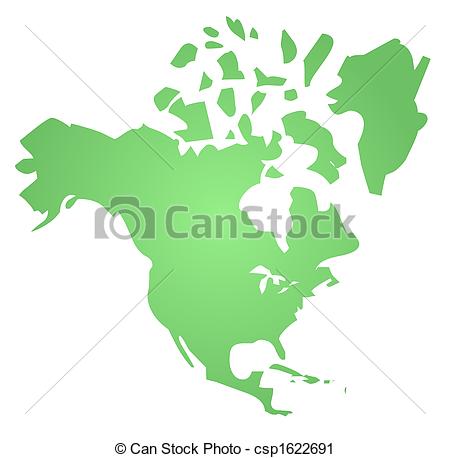 Clipart Of Map North America   Map Of The North American Continent    