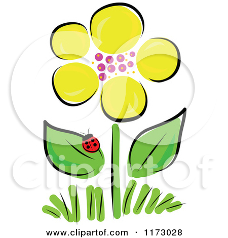 Clipart Spring Ladybug Flower Dandelion Daisy And Blue Lily Frame With    