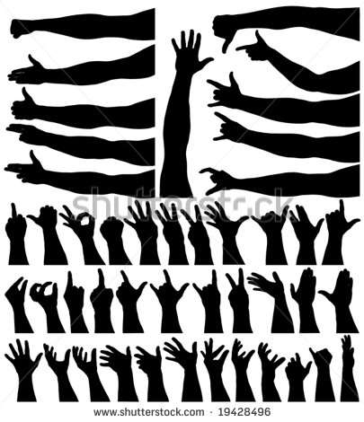 Collection Of Editable Vector Arm And Hand Outlines   Stock Vector
