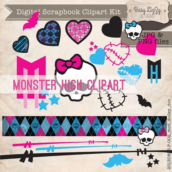 Digital Clipart Graphics  Monster High Instant Download  Use These For