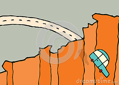 Falling Car   Jumping Off A Cliff Royalty Free Stock Photos   Image    