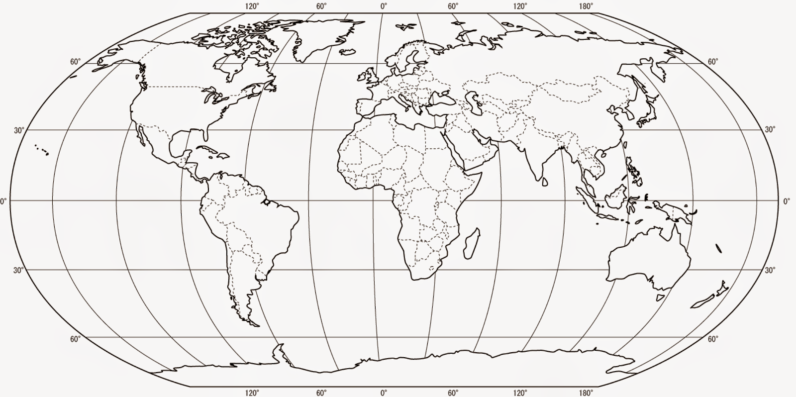 Greig Roselli  Blank World Map For Printing  With Borders