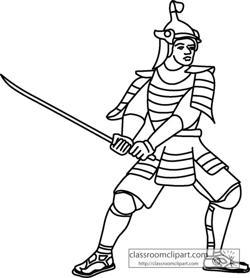 History   Japanese Samurai Outline   Classroom Clipart