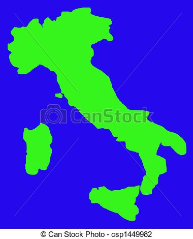 Isolated   Outline Map Of Italy In    Csp1449982   Search Clipart