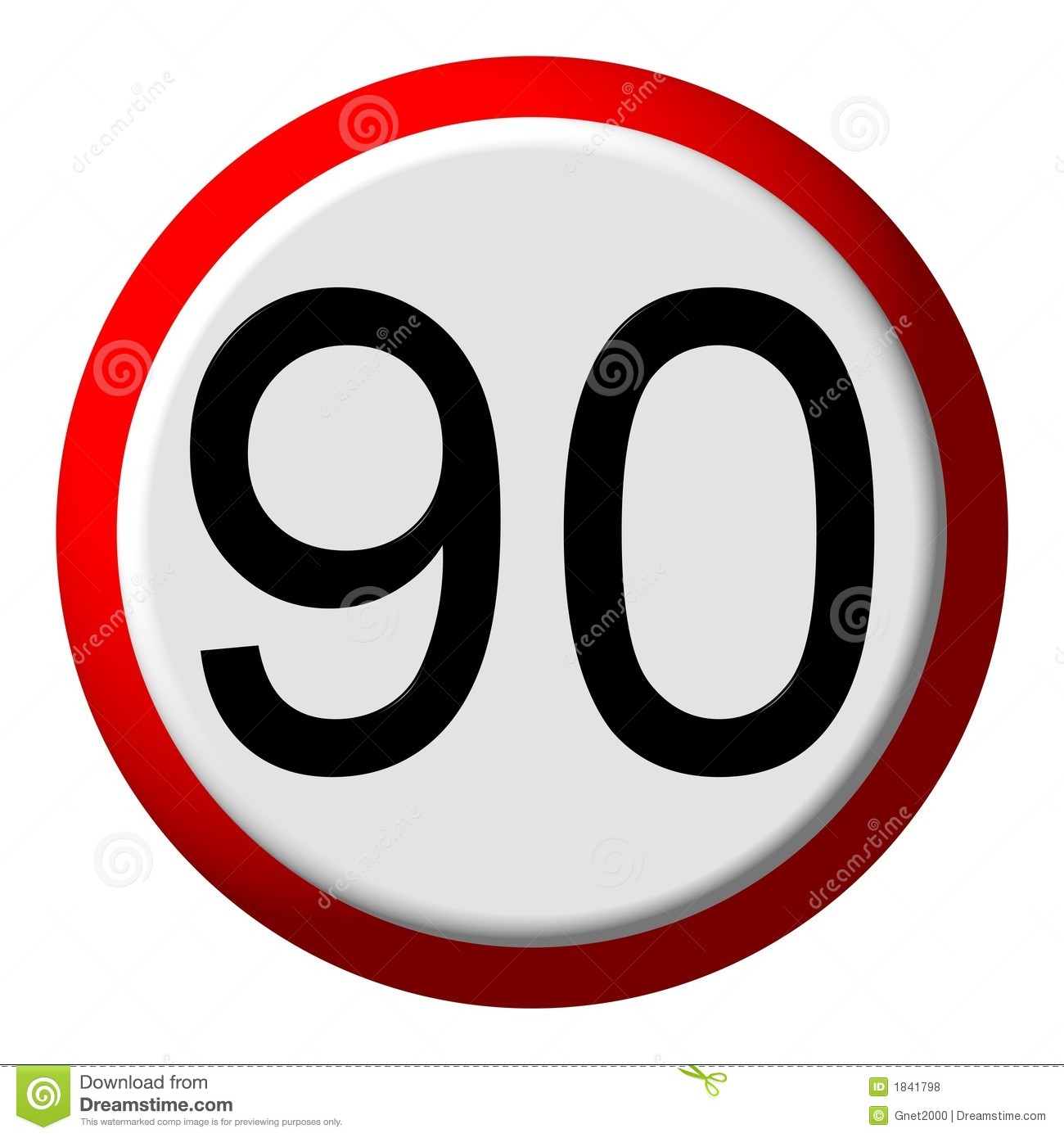 Number 90 Clipart 90 Limit   Road Sign