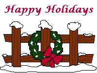 Public Domain Christmas Clipart   Happy Holidays Fence